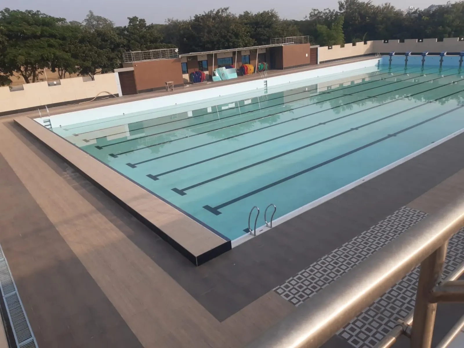 Olympic-sized competition pool with lane markings by CreativPools